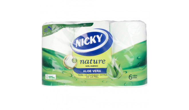 NICKY NATURE ALOE VERA papel higiénico 3 capas 6 u