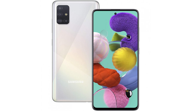 Samsung Galaxy A51 Silver, 6.5 ", Super AMOLE