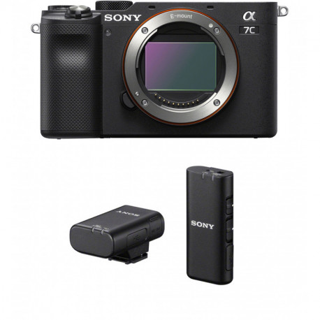 Sony a7C + Sony wireless microphone, black