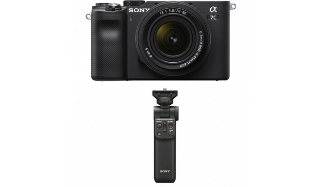 Sony a7C + 28-60mm Kit + Sony käepide-ministatiiv, must