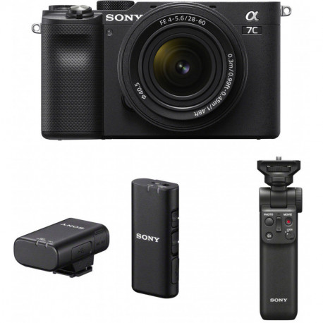 Sony a7C + 28-60mm Kit + Sony беспроводной микрофон + ручка-миништатив, черный