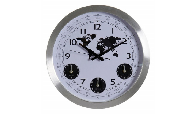 Настенное часы DKD Home Decor Карта Мира Алюминий Стеклянный (45 x 5 x 45 cm)