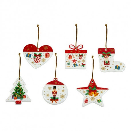 Christmas Decorations Set Tree Red (6 pcs)
