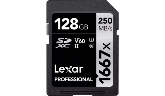 Lexar memory card SDXC 128GB Professional 1667x UHS-II U3 V60