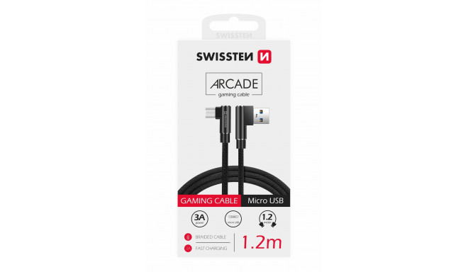 Swissten L Type Textile Universal Quick Charge 3.1 USB to micro USB Data and Charging Cable 1.2m