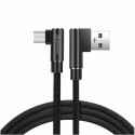 Swissten L Type Textile Universal Quick Charge 3.1 USB to micro USB Data and Charging Cable 1.2m Bla