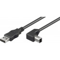 Goobay kaabel USB-A - USB-B nurgaga 2m, must (50856)
