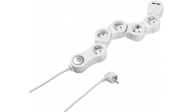 Vivanco удлинительный кабель 5 гнезд 2x USB (62330)