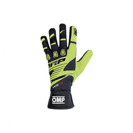 Kids Karting Gloves OMP MY2018 Kollane Must