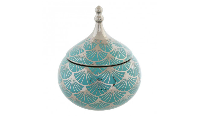 DKD Home Decor jewelry box Porcelain 14x14x17cm, turquoise
