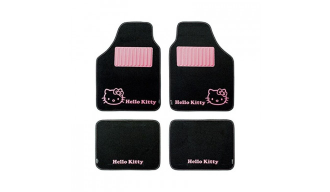 Car Floor Mat Set Hello Kitty Star Universal Black Pink (4 pcs)