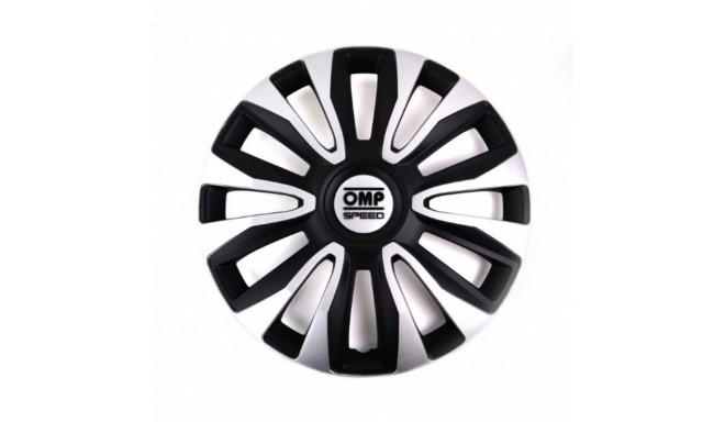 Hubcap OMP Magnum Speed Black Silver 13" (4 uds)