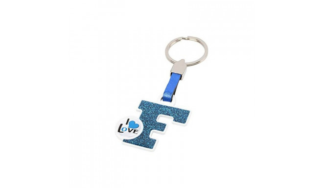 Цепочка для ключей Буква F - Синий