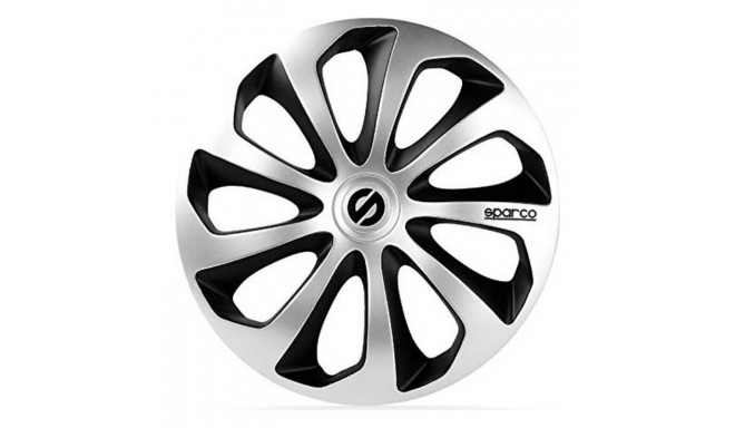 Hubcap Sparco SPC1473SVBK Silver Black 14" Black/Silver