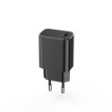 Setty USB-laadija 3A, must + USB-C kaabel 1m