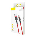 Baseus Cafule Cable Durable Nylon Braided Wire USB / Lightning QC3.0 1.5A 2M red (CALKLF-C09)