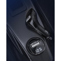 Baseus F40 Bluetooth audio transmitter streamer with AUX plug 2x USB car charger 15W 2A black (CCF40
