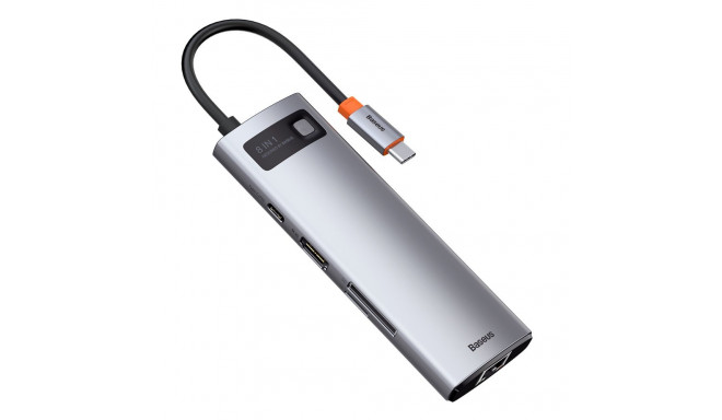 Baseus Metal Gleam 8in1 USB-C - USB-C PD 100W HUB 1x HDMI 4K 30Hz 1x SD and microSD card reader 3x U