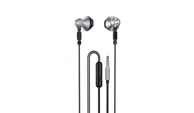 Dudao Metal Wired Earbuds 3.5mm Mini Jack Gray (X2C-Gray)