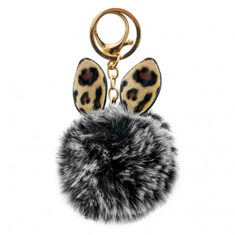 Fluffy ball pendant black