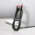 Baseus Cafule Cable Durable Nylon Braided Wire USB / USB-C QC3.0 3A 0,5M black-red (CATKLF-A91)