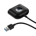 Baseus Square round 4 in 1 USB HUB Adapter(USB3.0 TO USB3.0*1+USB2.0*3) 1m Black (CAHUB-AY01)