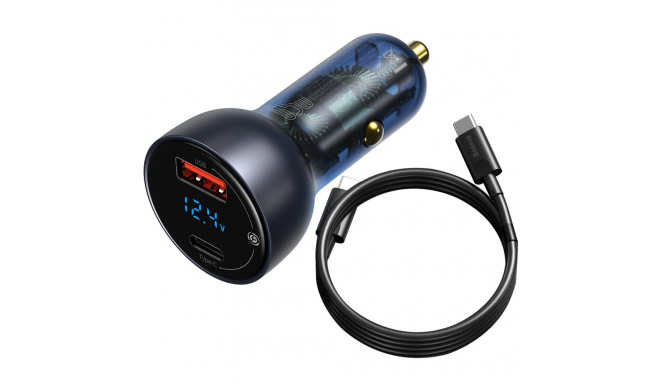 Baseus USB / USB Type C car charger 65 W 5 A SCP Quick Charge 4.0+ Power Delivery 3.0 LCD screen + U