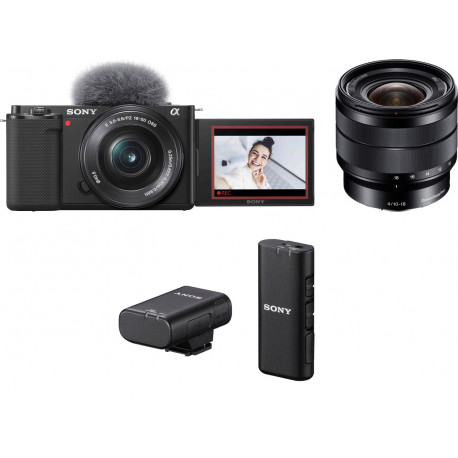 Sony ZV-E10 + 16-50mm + 10-18mm + wireless microphone