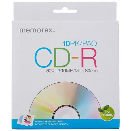 MEMOREX CD-R 700MB 52X ENVELOPE, pakk (10 tükk) [56996]