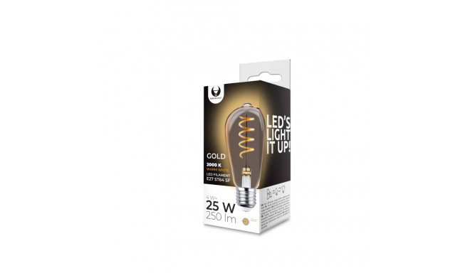 LED Bulb Filament E27 ST64 4W 230V 2000K 250lm SF gold Forever Light