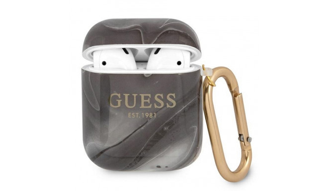 Guess kaitseümbris AirPods Marble Collection, must