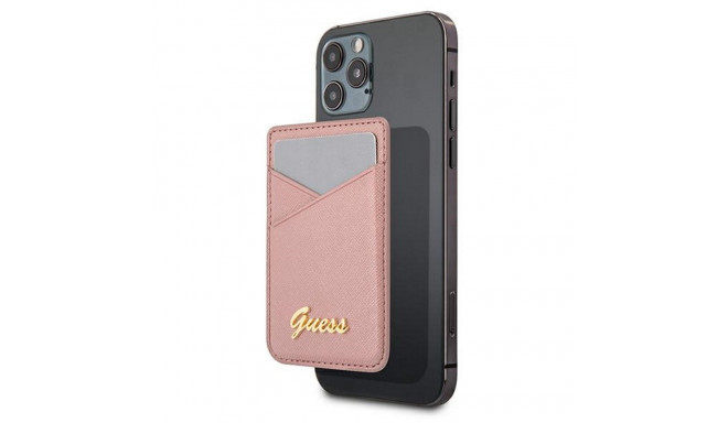 Guess card slot GUWMSSASLPI pink MagSafe Saffiano