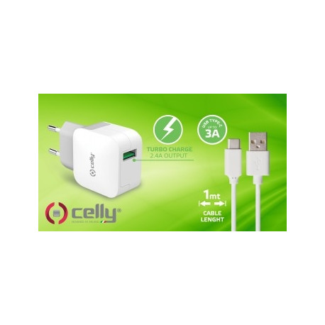 Celly laadija Turbo 2.4A USB-C