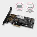 Axagon laienduskaart 4x Dual M.2 SSD (NVMe + SATA) PCEM2-D