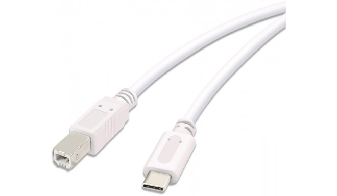 Vivanco cable USB-C - USB-B 1.8m, white (45355)