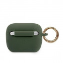 Guess GUACAPLSTLKA AirPods Pro cover khaki Silicone Triangle Logo