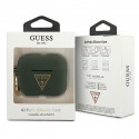 Guess GUACAPLSTLKA AirPods Pro cover khaki Silicone Triangle Logo