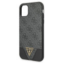 Guess case for iPhone 11 GUHCN61PU4GHBK gray hard case 4G Triangle Collection