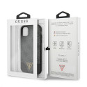 Guess case for iPhone 11 GUHCN61PU4GHBK gray hard case 4G Triangle Collection