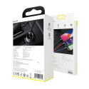 Baseus Digital Display Dual USB 4.8A Car Charger 24W + 3in1 USB - UBS Type C / micro USB / Lightning