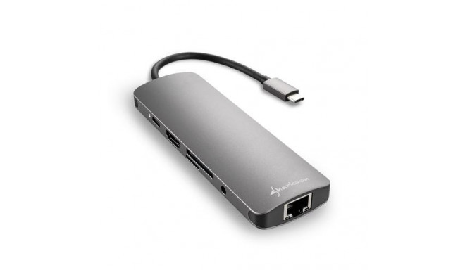 Sharkoon USB 3.0 Type C Combo Adapter interface cards/adapter HDMI, RJ-45, USB 3.2 Gen 1 (3.1 Gen 1)