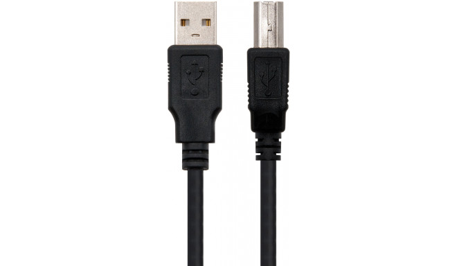 NanoCable kaabel USB-A - USB-B 1,8m, must (10.01.0103BK)