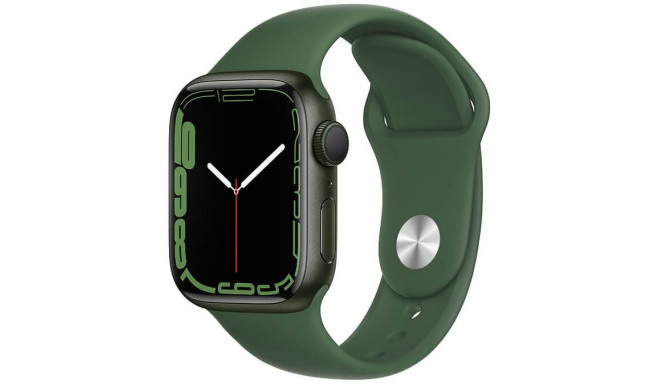 Apple Watch 7 GPS 45mm Sport Band, green/clover (MKN73EL/A)