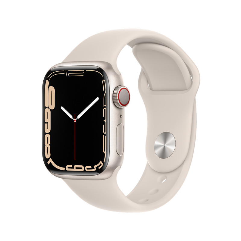 Apple Watch 7 GPS + Cellular 41mm Sport Band, starlight (MKHR3EL/A)