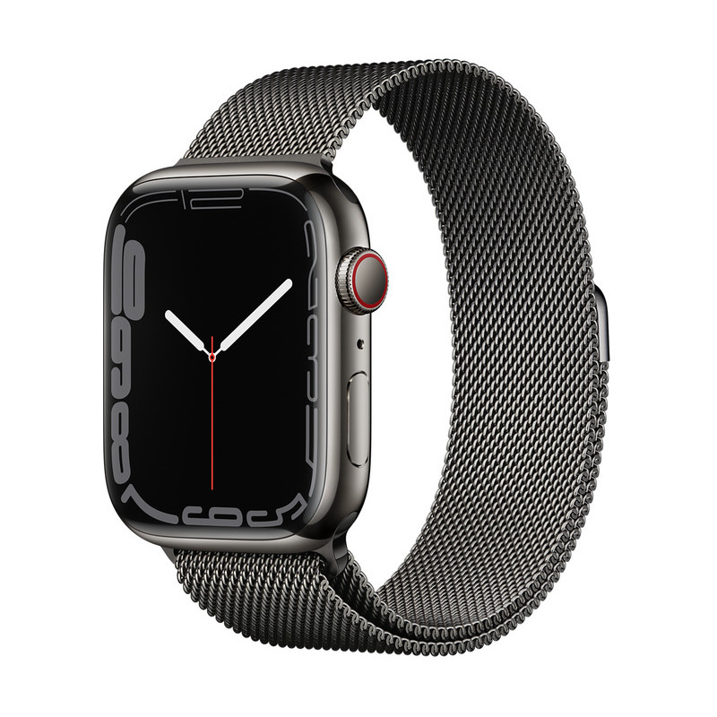 Apple Watch 7 GPS + Cellular 45mm Stainless Steel Milanese Loop, graphite (MKL33EL/A)
