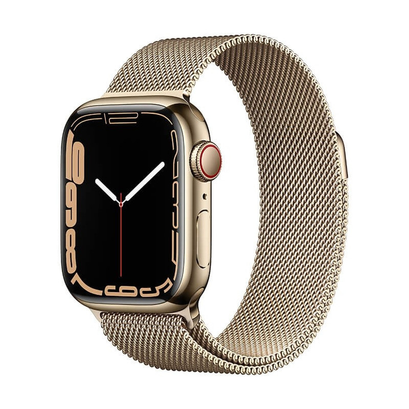 Apple Watch 7 GPS + Cellular 41mm Stainless Steel Milanese Loop, gold (MKJ03EL/A)
