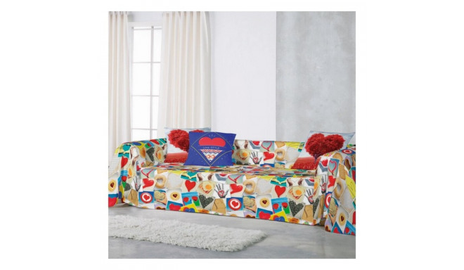 Multipurpose throw Naturals Love - UK king size bed (240 x 260 cm)