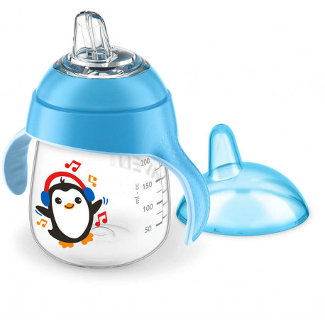 (V) Philips Avent Sip no Drip mācību krūzīte, 260ml,12M+,mīkstais snīpis, zila