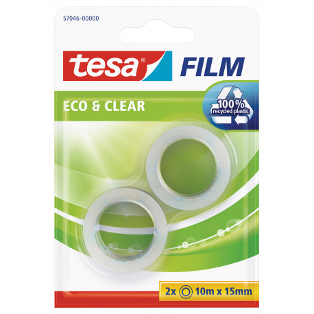 Teip Tesa, Eco & Clear, 10m x 15mm, 2 tk/pakis, läbipaistev
