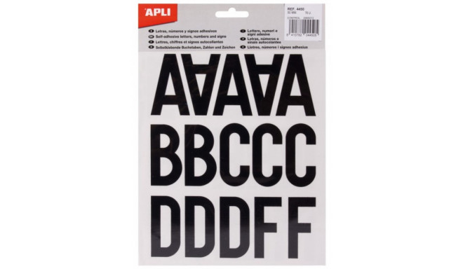 Apli self-adhesive labels numbers/letters 50mm